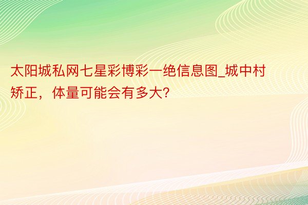 太阳城私网七星彩博彩一绝信息图_城中村矫正，体量可能会有多大？