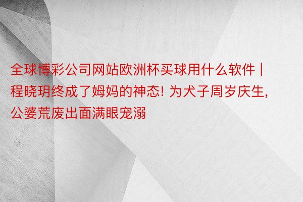 全球博彩公司网站欧洲杯买球用什么软件 | 程晓玥终成了姆妈的神态! 为犬子周岁庆生, 公婆荒废出面满眼宠溺