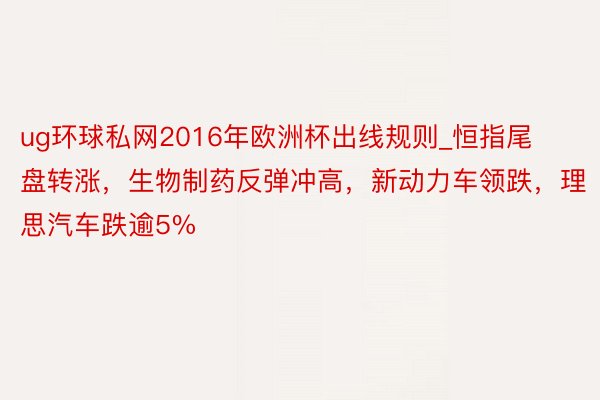 ug环球私网2016年欧洲杯出线规则_恒指尾盘转涨，生物制药反弹冲高，新动力车领跌，理思汽车跌逾5%